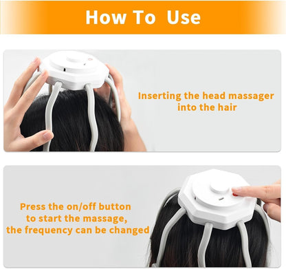 Electric Scalp Massager – 8 Vibrating Contacts, 3 Modes – image 2