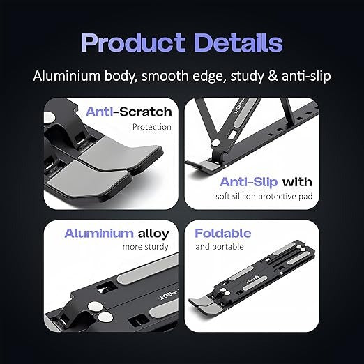 Aluminium Laptop Stand – 6 Adjustable Angles – image 7