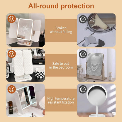 Makeup mirror magnification panels