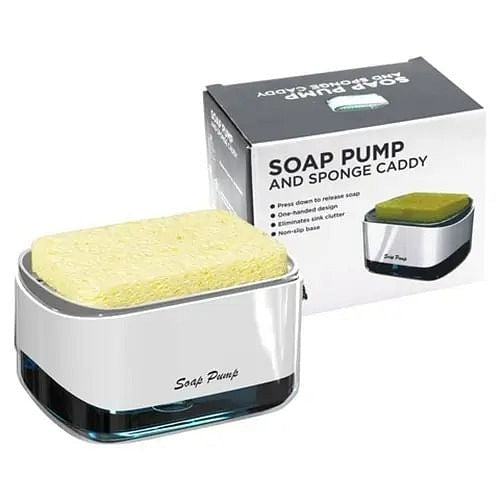 Dish Soap Dispenser with Sponge Holder – 2-in-1 Kitchen Caddy – image 1
