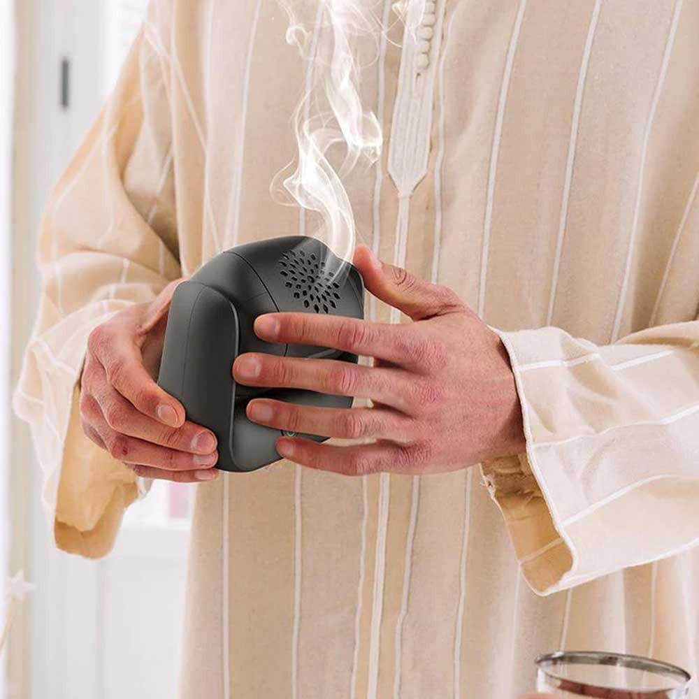Electric incense burner in use