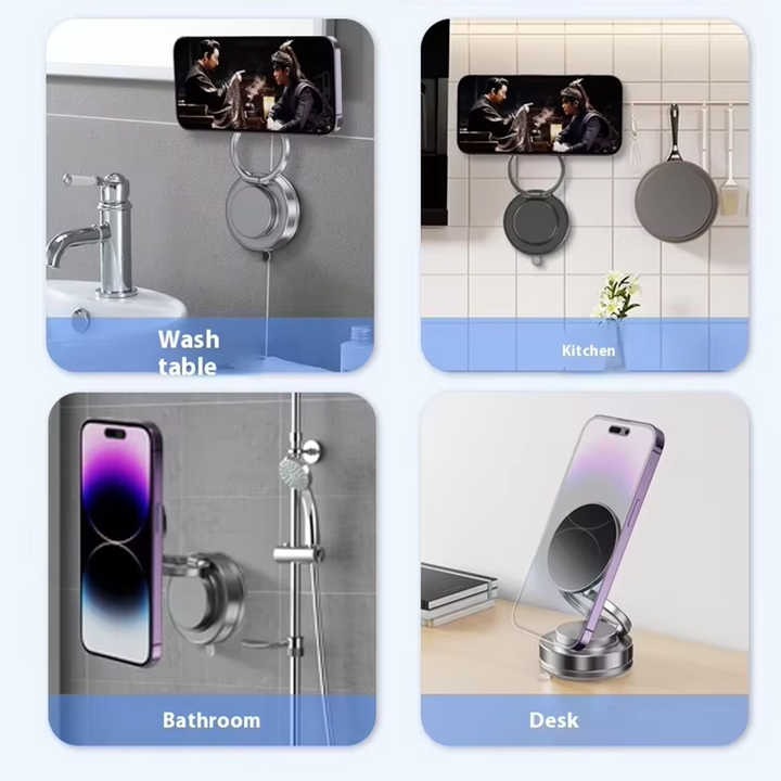 Vacuum Suction Foldable Magnetic Phone Holder – 360° Rotation – image 4