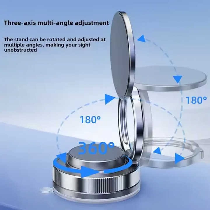Vacuum Suction Foldable Magnetic Phone Holder – 360° Rotation – image 2