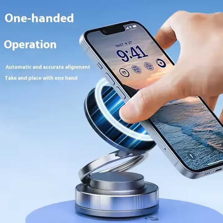 Vacuum Suction Foldable Magnetic Phone Holder – 360° Rotation – image 6