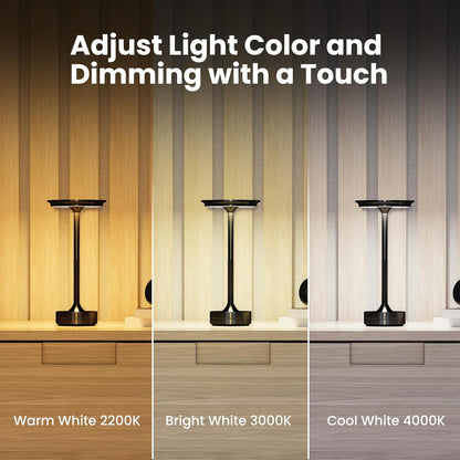 Touch-Control Cordless Table Lamp – 3-Way Dimmable – image 3