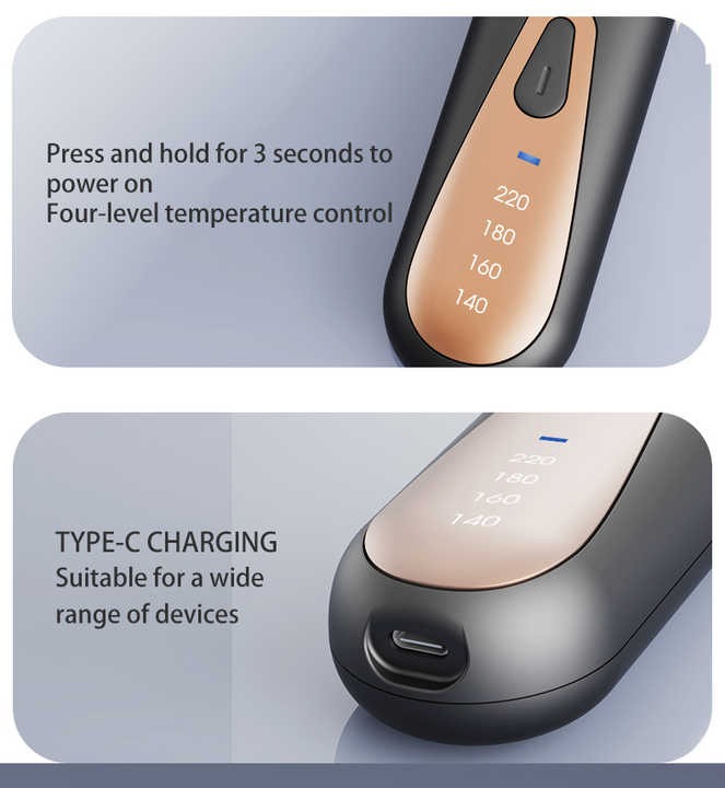 Straightening brush USB-C charging