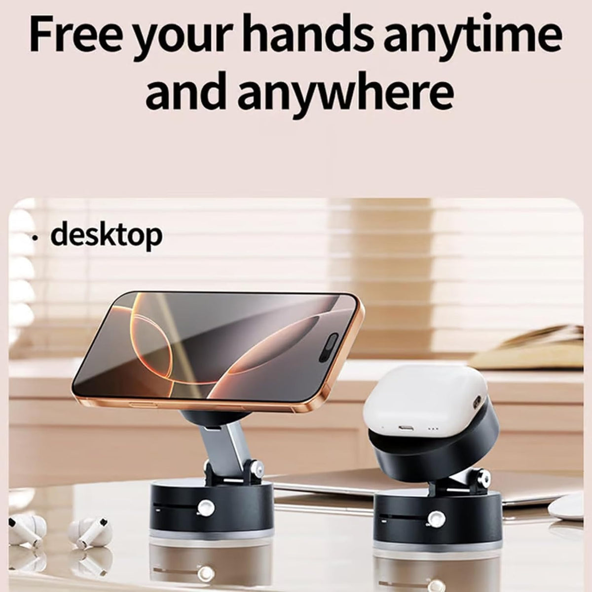 Foldable Vacuum Magnetic Car Phone Holder – 360° – image 1