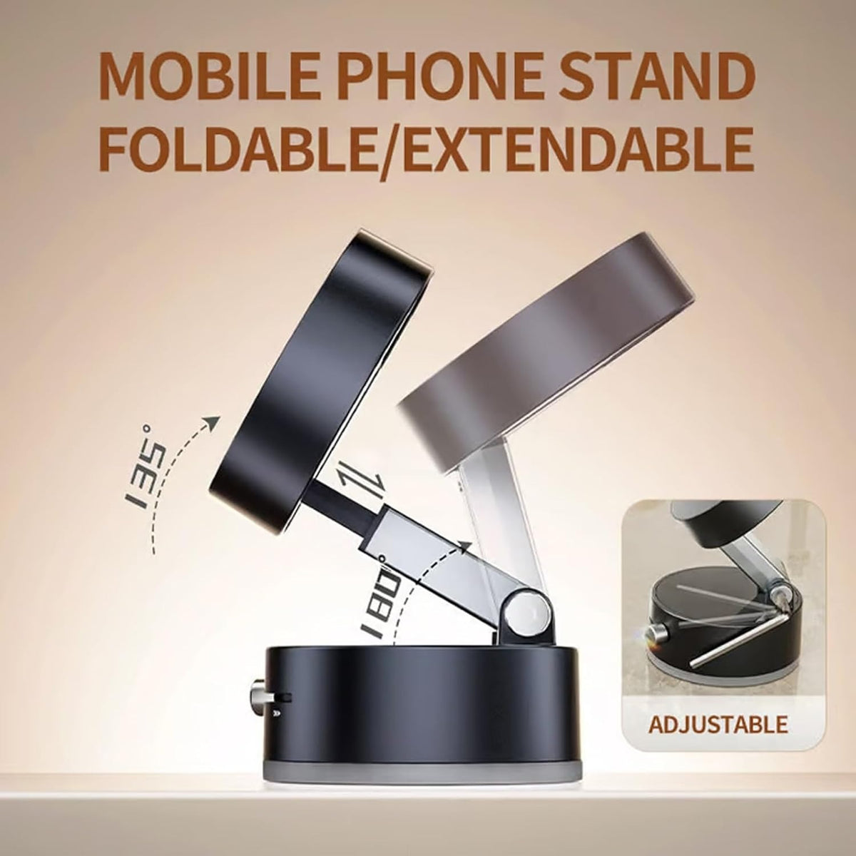 Foldable Vacuum Magnetic Car Phone Holder – 360° – image 2