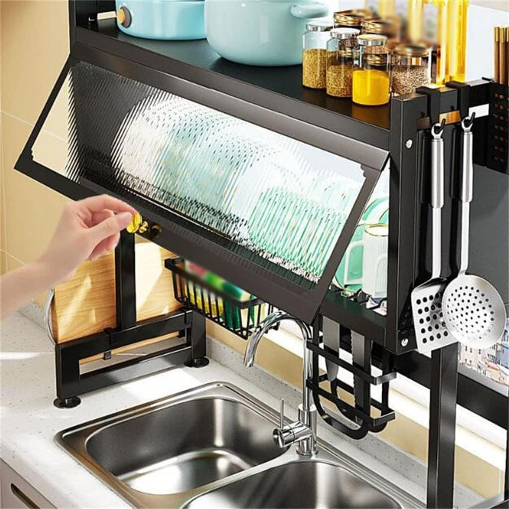 Dish rack in a kitchen