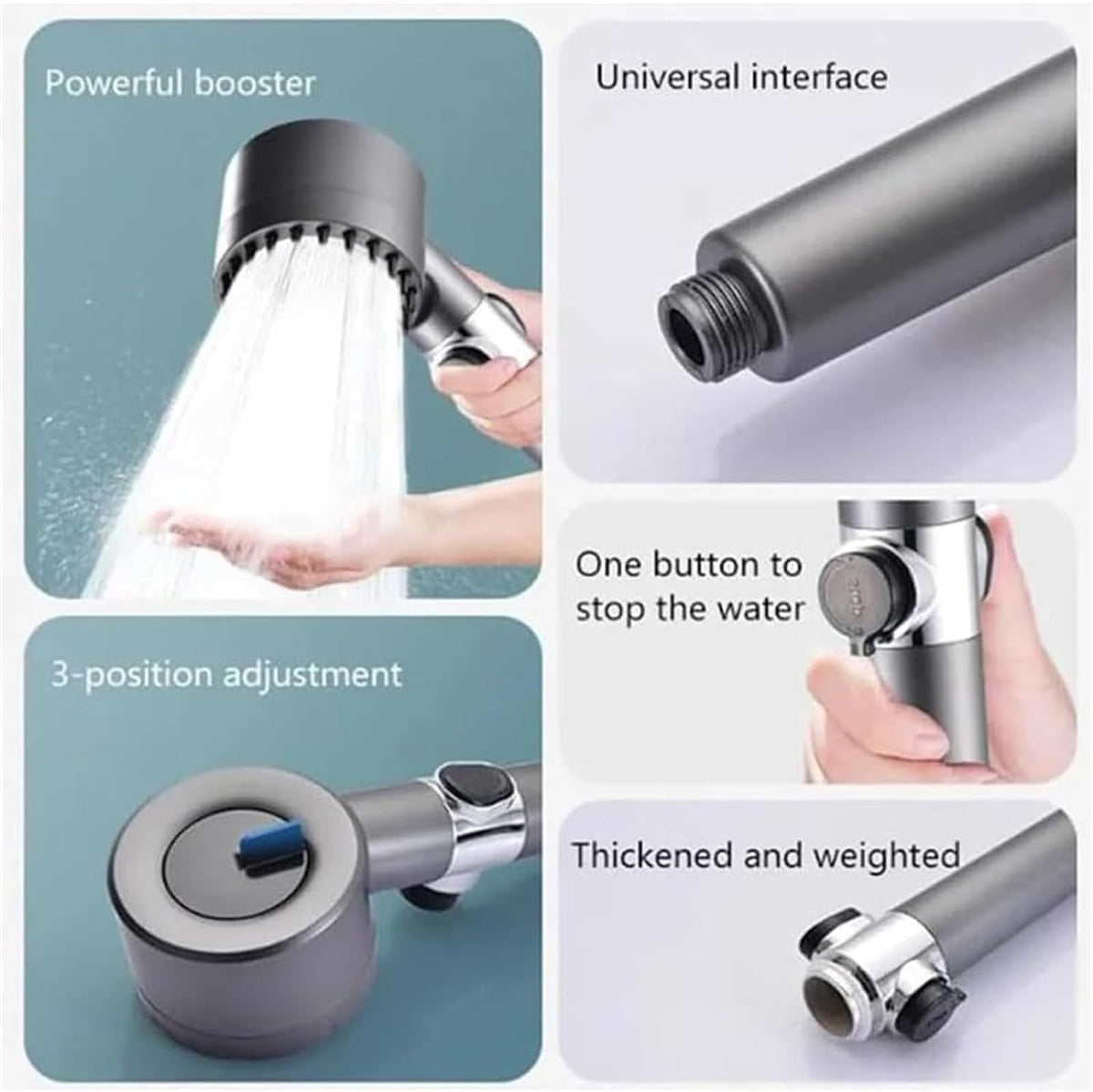 Scalp Massage Shower Head with Filter – Handheld – image 2