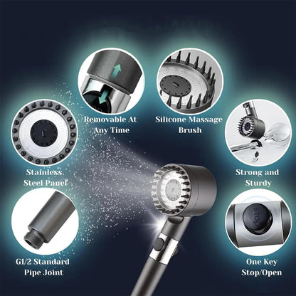 Scalp Massage Shower Head with Filter – Handheld – image 4