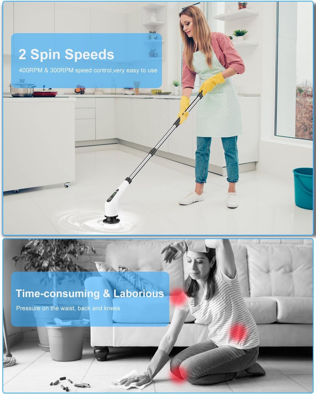 9-in-1 Electric Spin Scrubber – Cordless Cleaning Brush – image 2