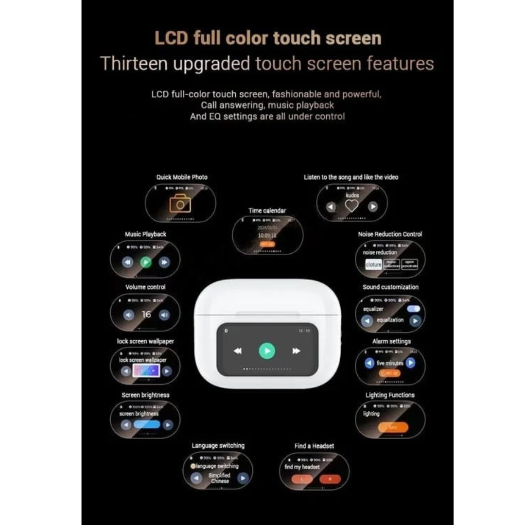 Wireless Bluetooth Earbuds with Touch Screen Charging Case – image 5