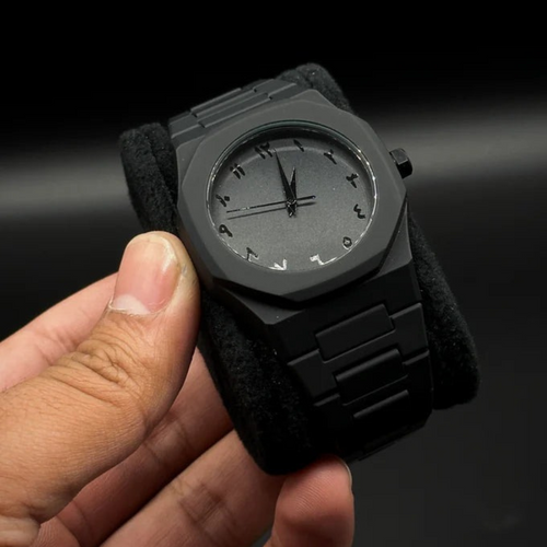 Arabic Dial Aura Watch – All Black, Lightweight – image 1