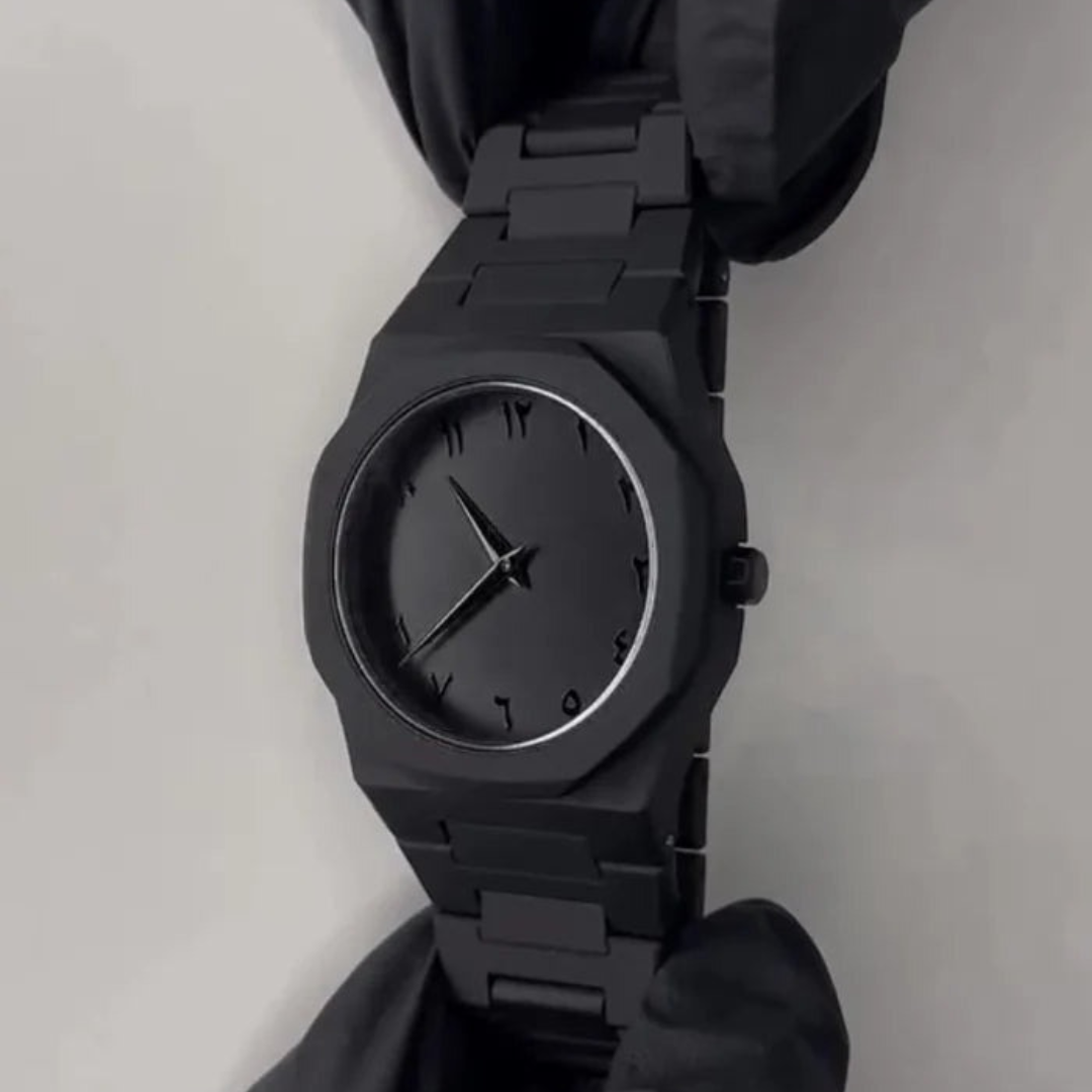 Arabic Dial Aura Watch – All Black, Lightweight – image 2