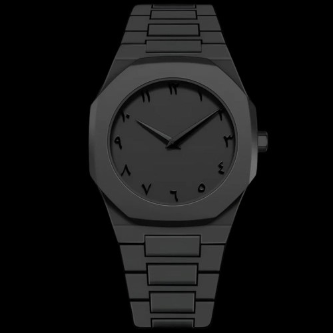 Arabic Dial Aura Watch – All Black, Lightweight – image 3
