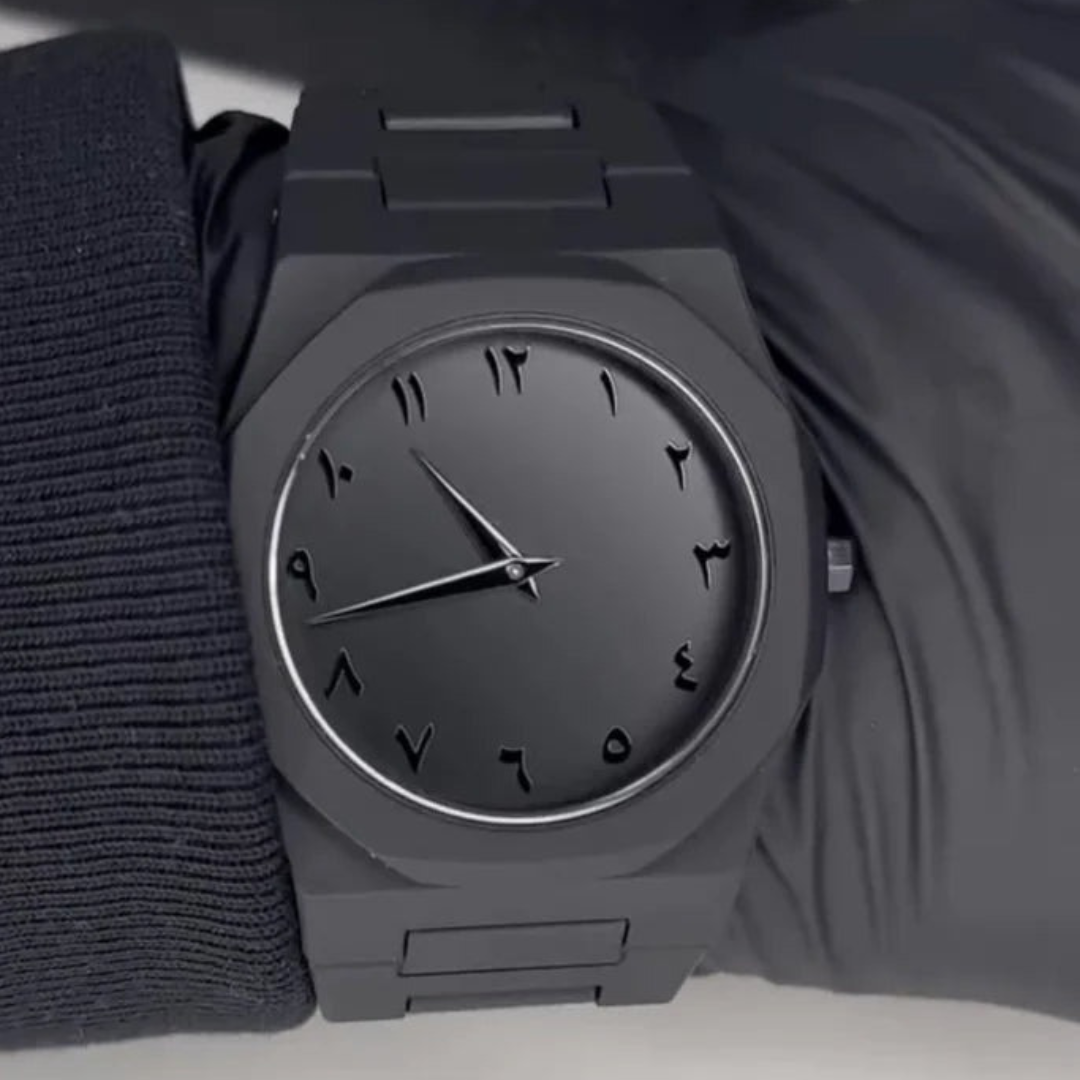 Arabic Dial Aura Watch – All Black, Lightweight – image 4