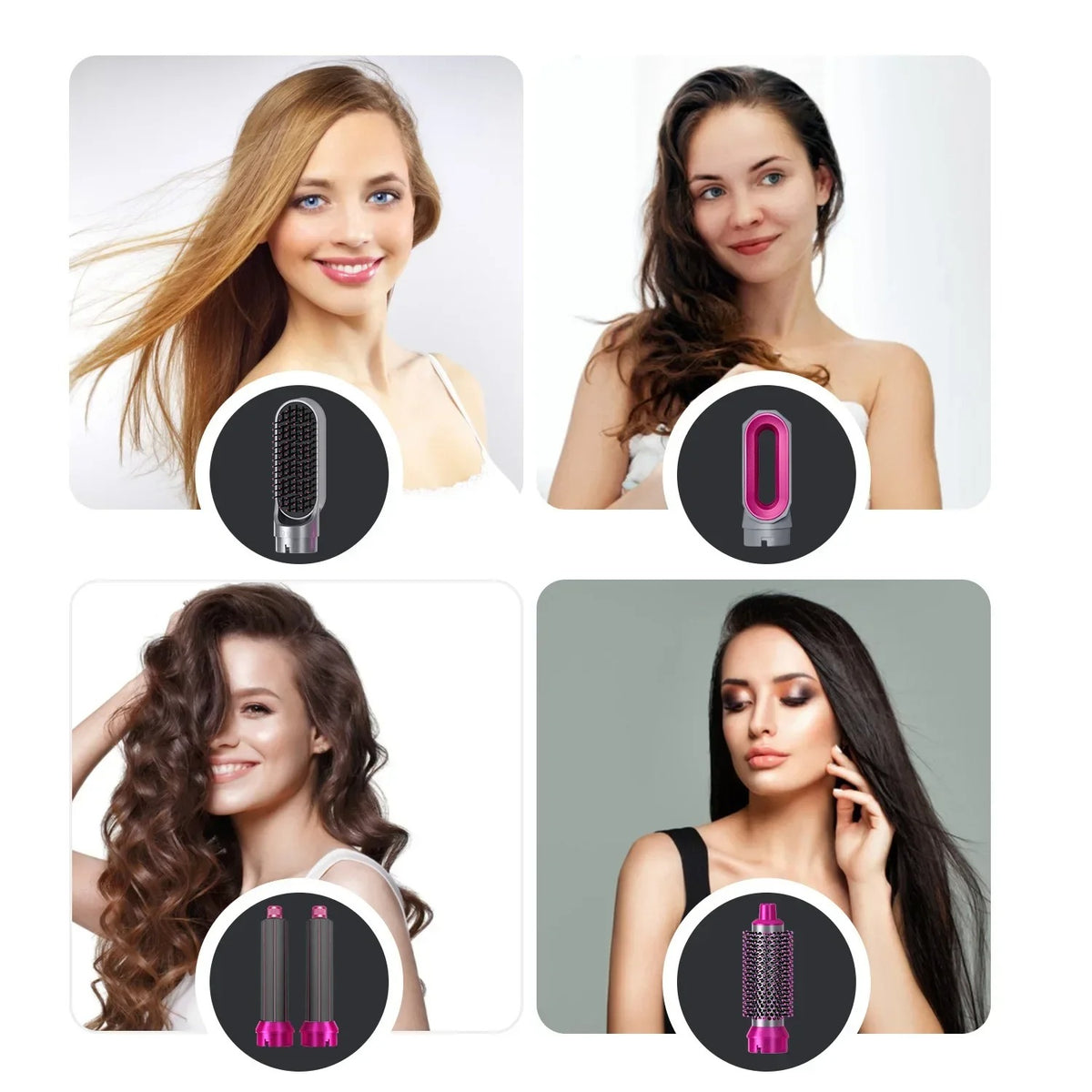 Styling hair with air brush