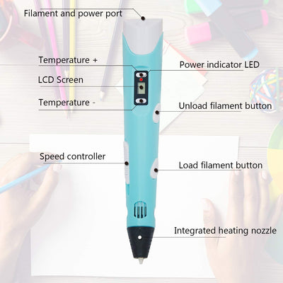 3D printing pen sky blue