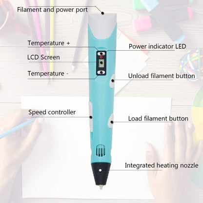 3D printing pen sky blue