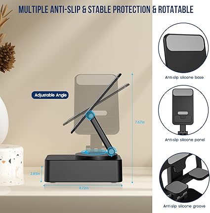 Phone stand speaker LED lights