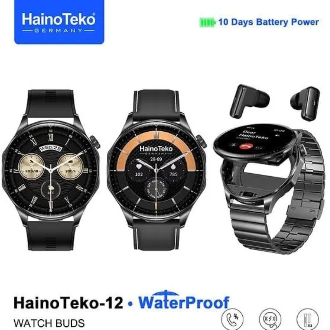 Haino Teko 12 Smartwatch with Built-in Earbuds – image 3