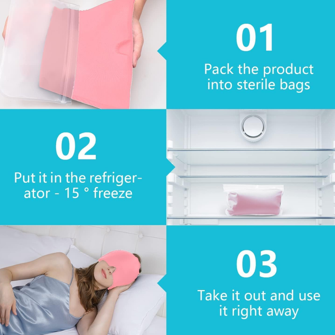 Hot and Cold Therapy Head Cap – Reusable Gel Wrap – image 5