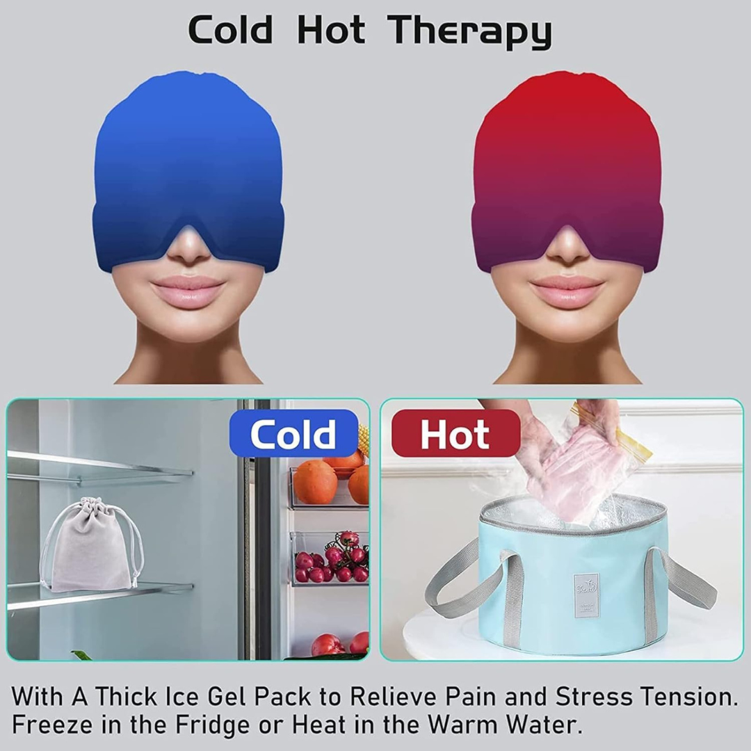 Hot and Cold Therapy Head Cap – Reusable Gel Wrap – image 4