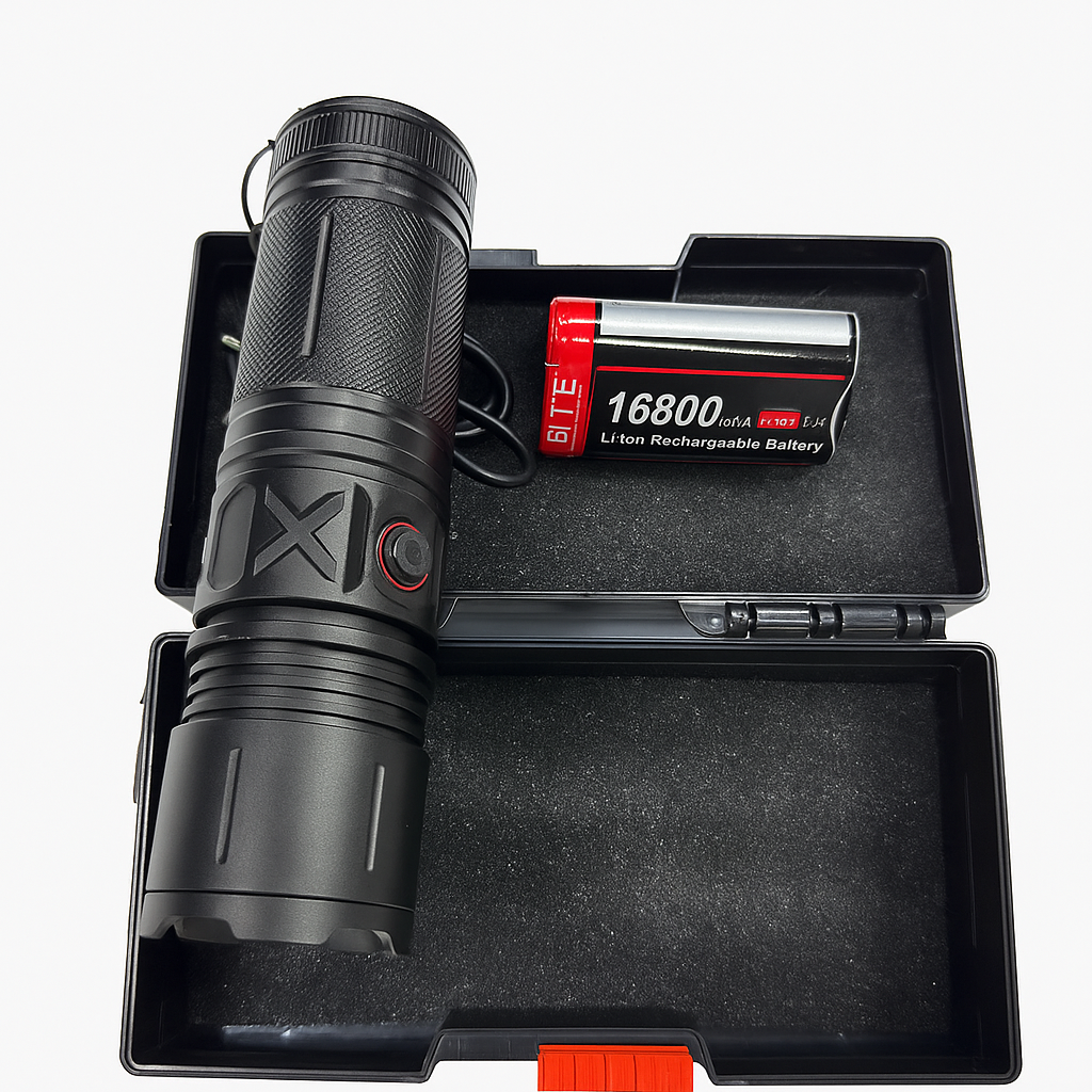High-Power Rechargeable LED Flashlight Kit – 16800mAh, Zoom – image 3