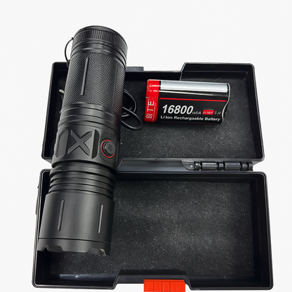High-Power Rechargeable LED Flashlight Kit – 16800mAh, Zoom – image 3