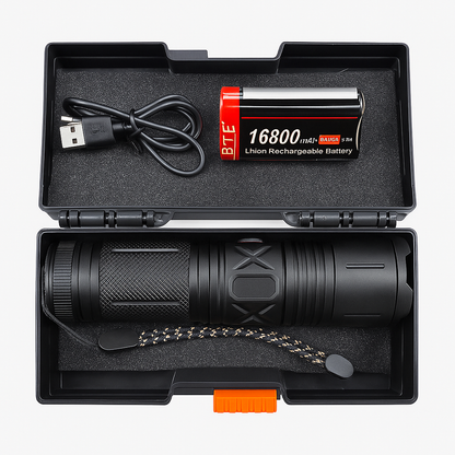 High-Power Rechargeable LED Flashlight Kit – 16800mAh, Zoom – image 1