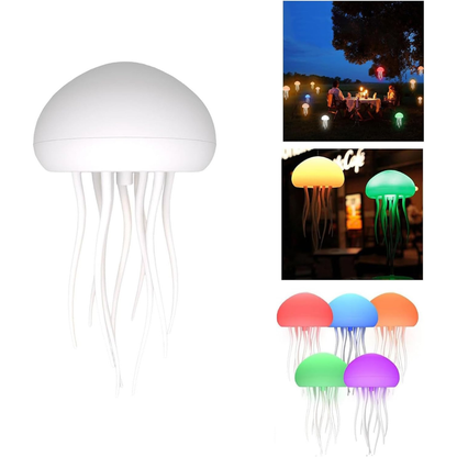 Rechargeable jellyfish lamp glowing