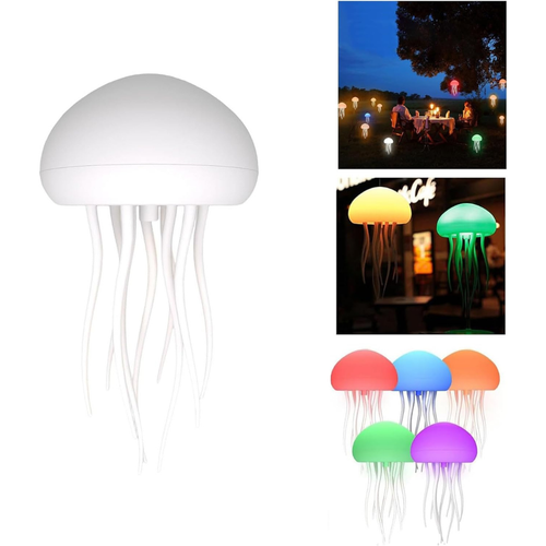 Rechargeable jellyfish lamp glowing