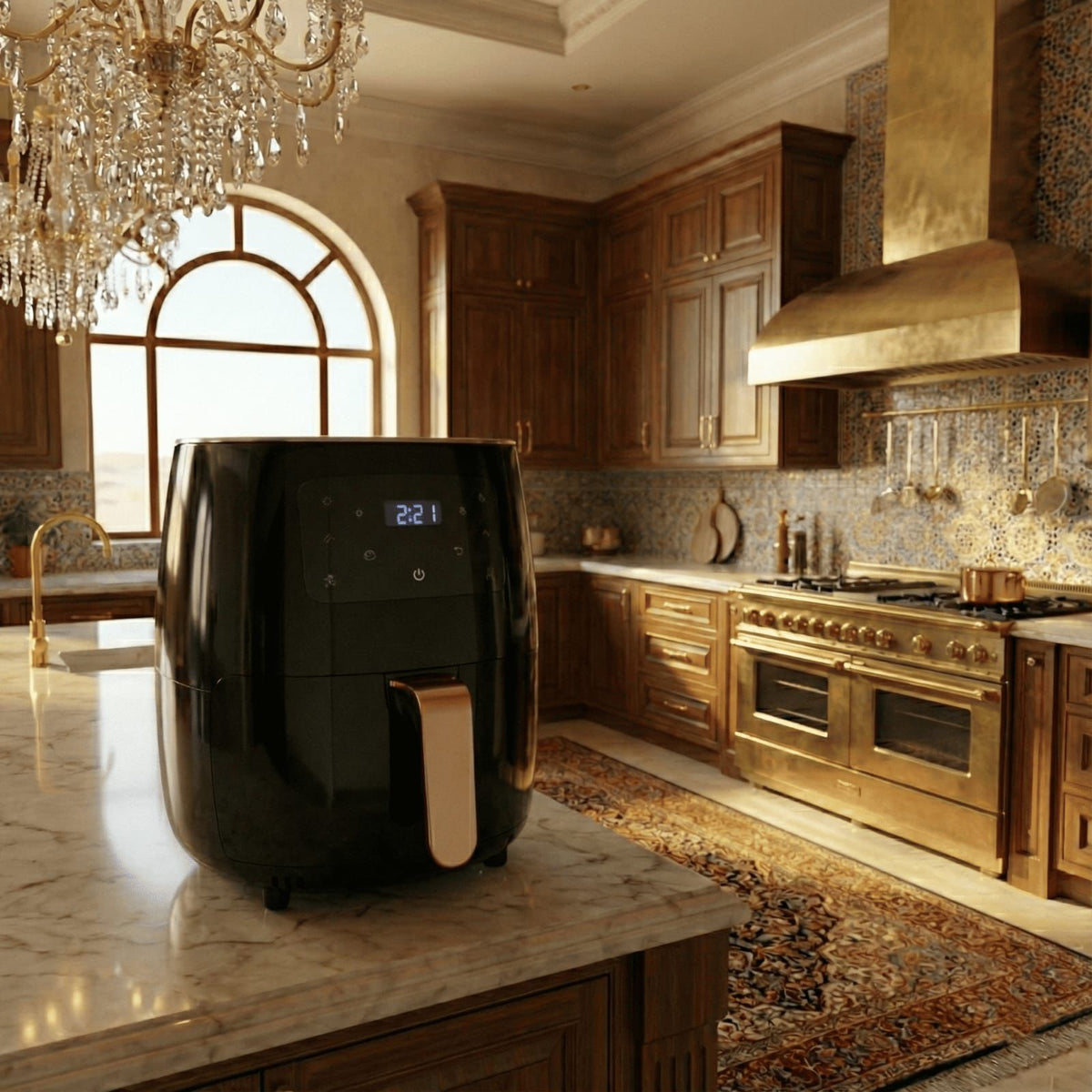 Air fryer pot with food