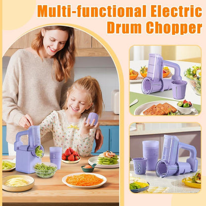 Electric slicer cutting vegetables