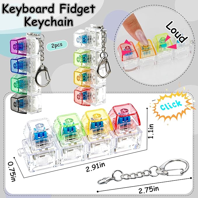 Keyboard Fidget Clicker Keychain – Stress Relief Toy – image 3