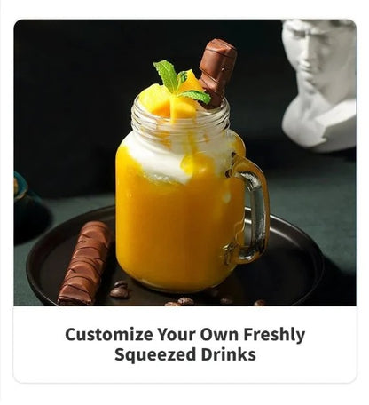 Portable juicer with fresh fruit