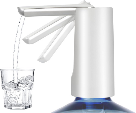 Rechargeable folding water pump on a 5-gallon bottle