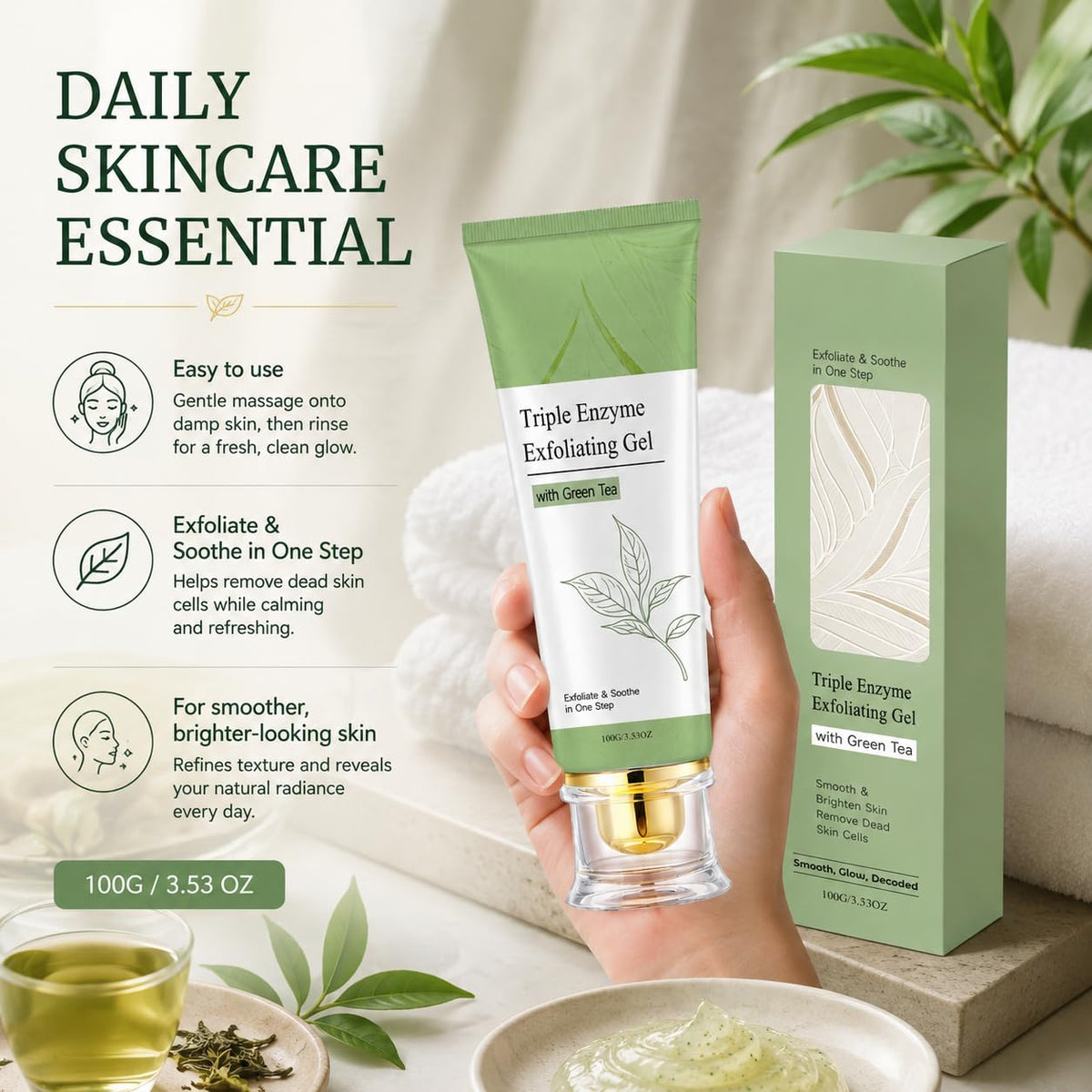 Triple Enzyme Green Tea Aqua Peel Gel – image 2