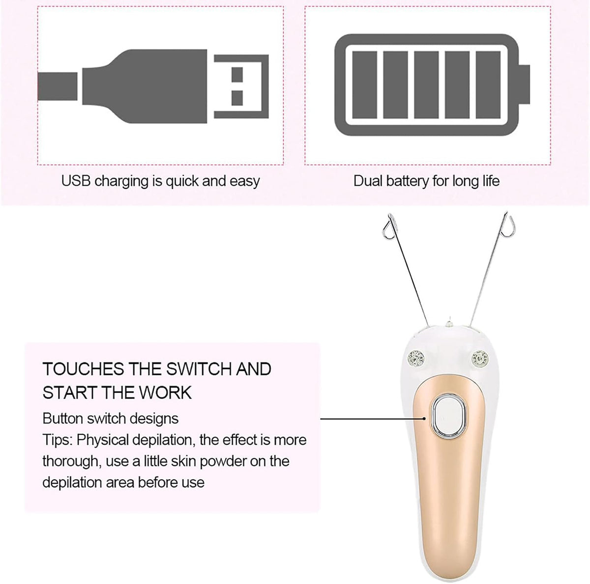 Threading epilator details