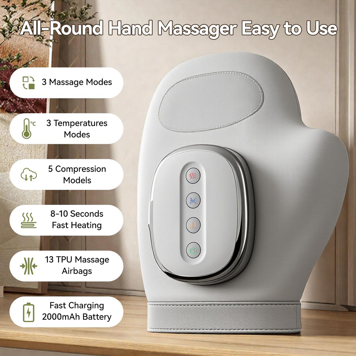 Heated Air Compression Hand Massager – 13 Airbags – image 2