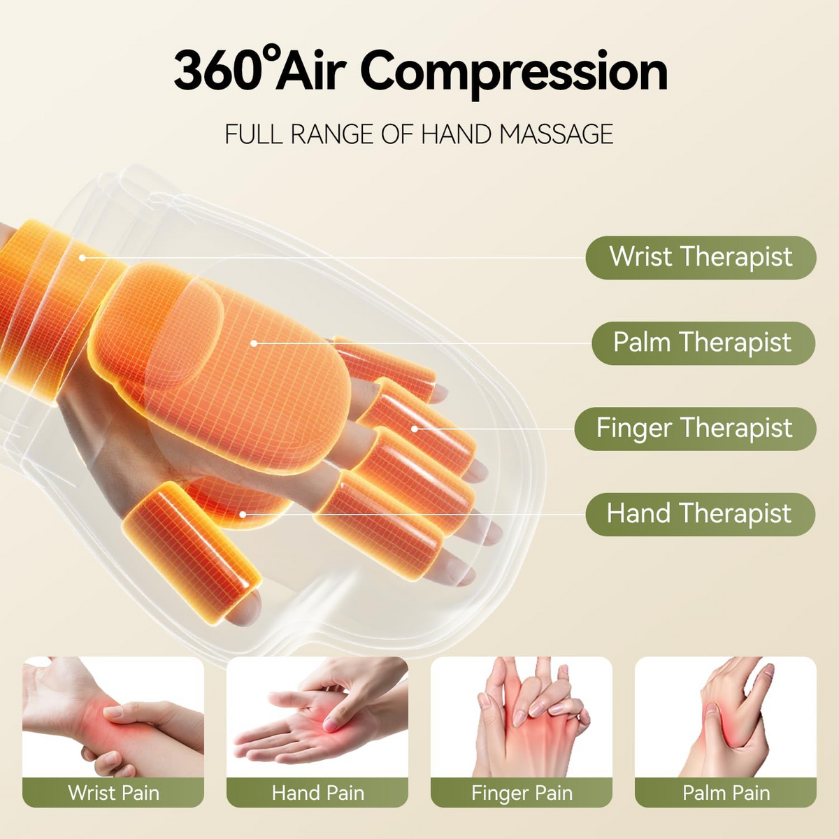Heated Air Compression Hand Massager – 13 Airbags – image 3