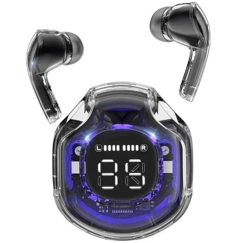 Acefast T8 Crystal Wireless Earbuds – in use