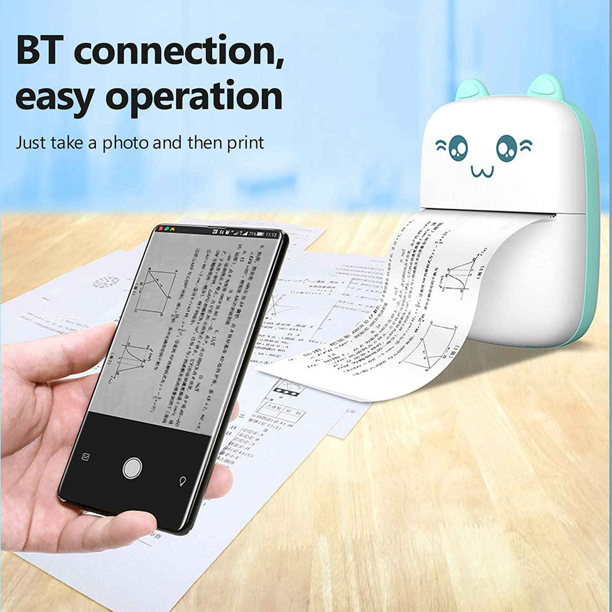 Mini Pocket Thermal Printer – side view