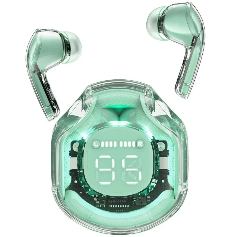 Acefast T8 Crystal Wireless Earbuds – detail view