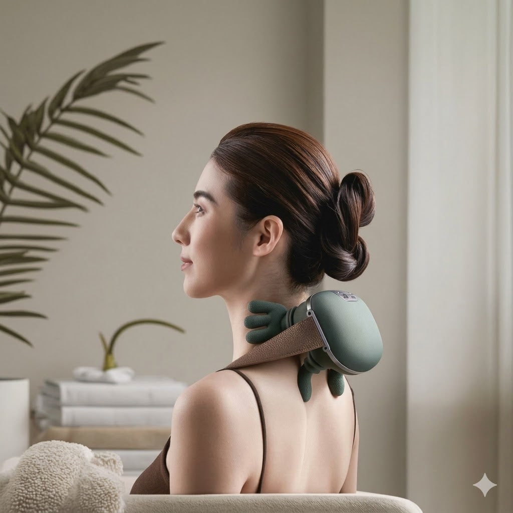 Portable, Bionic Heated Neck and Back Massager (جهاز تدليك محمول بتقنية بيونيك مع خاصية التسخين للرقبة والظهر)