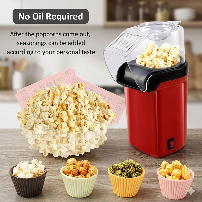 Mini Home Popcorn Maker with Measuring Cup and Removable Lid (آلة صنع الفشار المنزلية الصغيرة مع كوب قياس وغطاء قابل للإزالة)