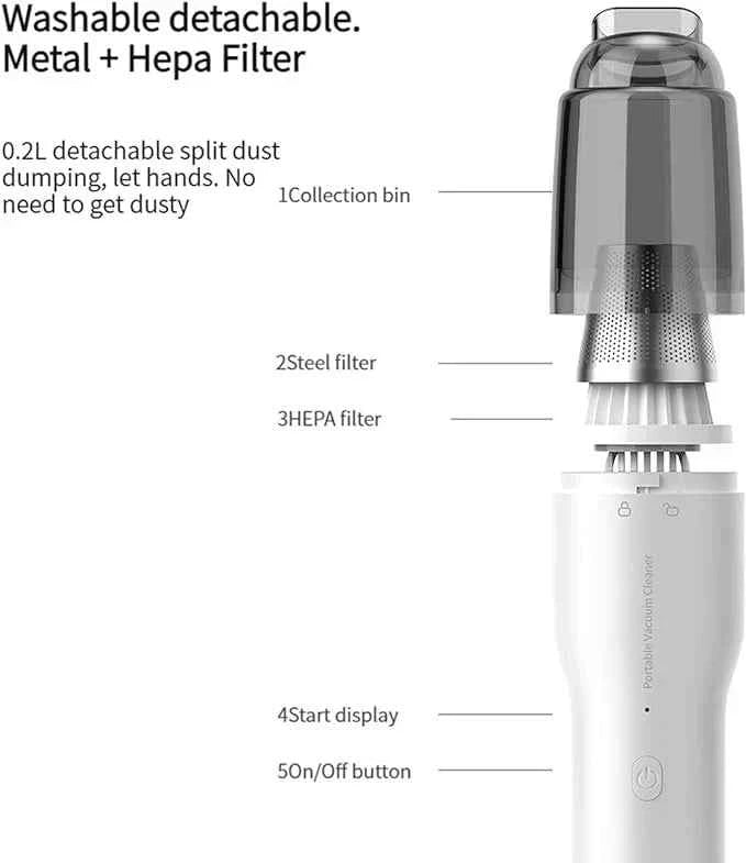 Metal Mini Vacuum Cleaner – front view