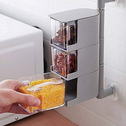 Layers Sticking Rotary Seasoning Kitchen Organizor