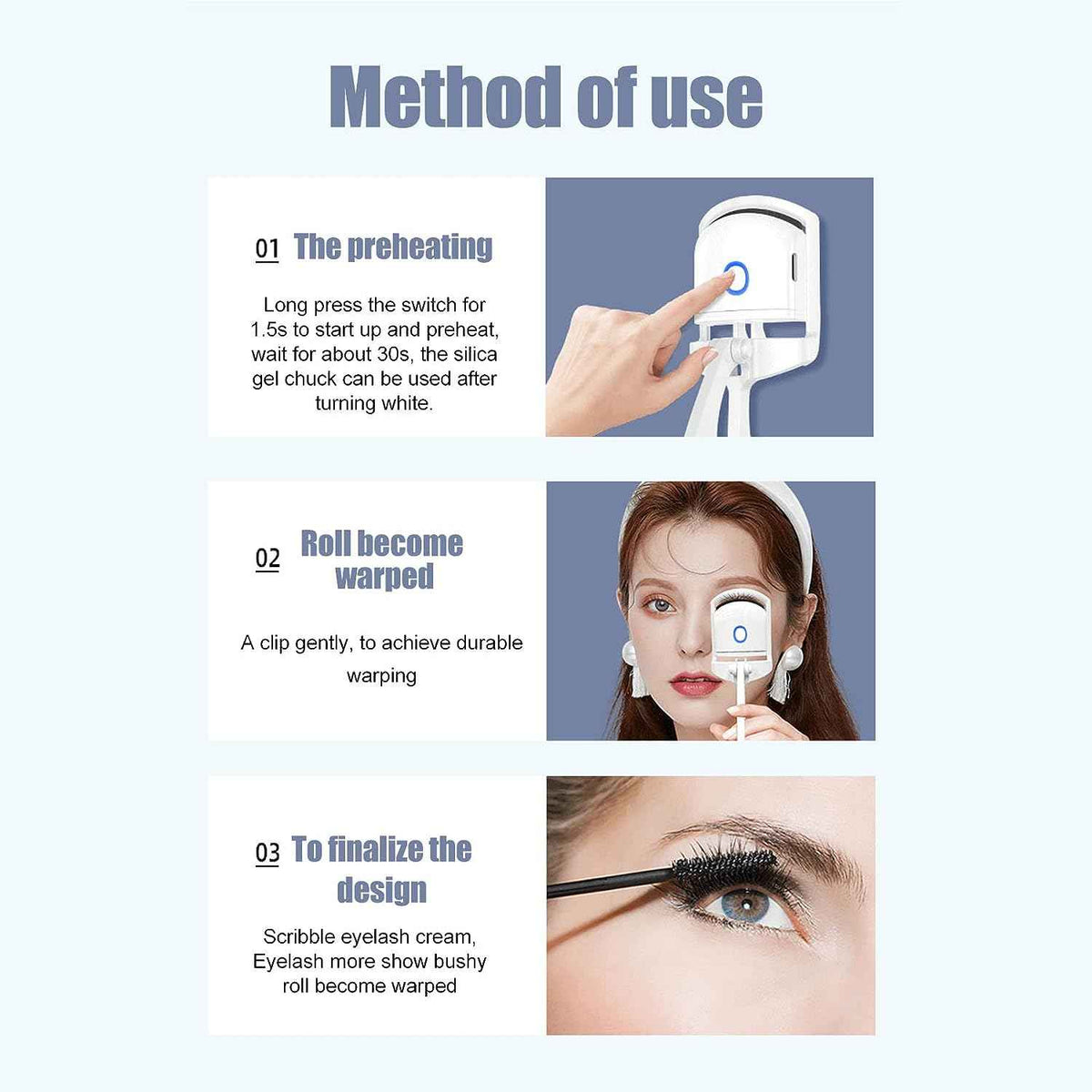Electric Eyelash Curler Heated – in use